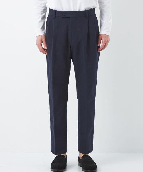 green label relaxing（グリーンレーベルリラクシング）の「コットン ピケ 2プリーツ スラックス パンツ（スラックス・メンズ・オフホワイト/ネイビー・L/XL/S/M）」の5枚目の写真