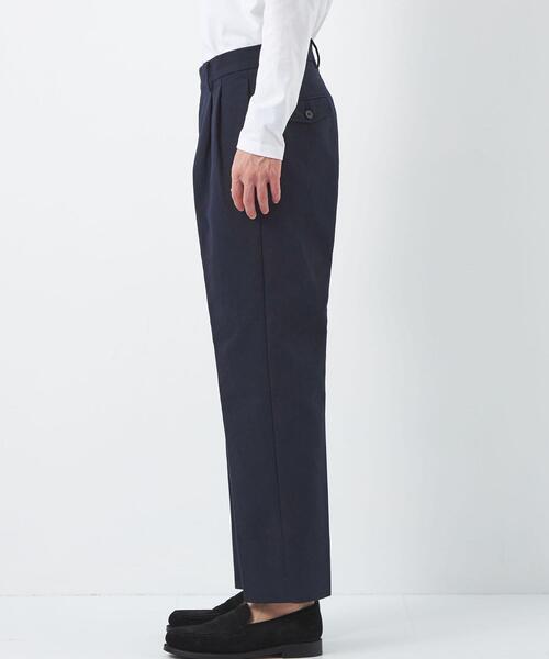 green label relaxing（グリーンレーベルリラクシング）の「コットン ピケ 2プリーツ スラックス パンツ（スラックス・メンズ・オフホワイト/ネイビー・L/XL/S/M）」の6枚目の写真