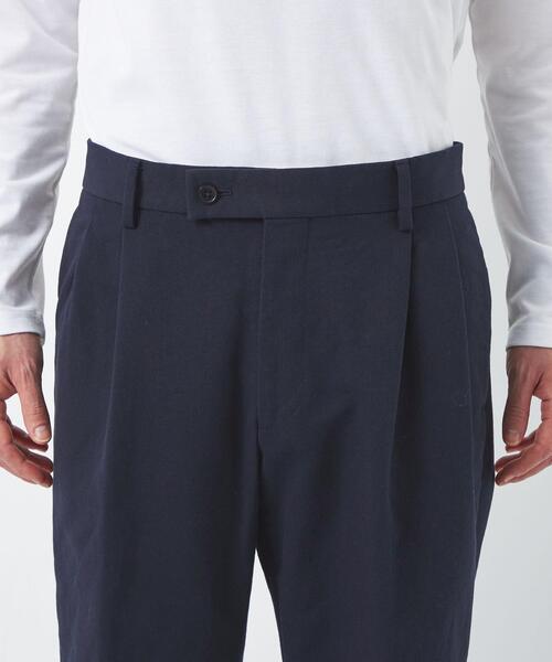 green label relaxing（グリーンレーベルリラクシング）の「コットン ピケ 2プリーツ スラックス パンツ（スラックス・メンズ・オフホワイト/ネイビー・L/XL/S/M）」の8枚目の写真