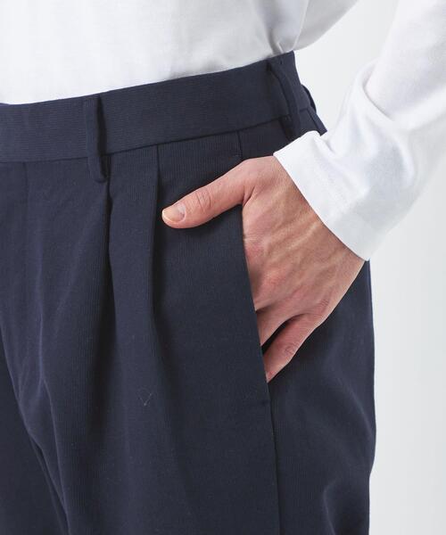 green label relaxing（グリーンレーベルリラクシング）の「コットン ピケ 2プリーツ スラックス パンツ（スラックス・メンズ・オフホワイト/ネイビー・L/XL/S/M）」の10枚目の写真