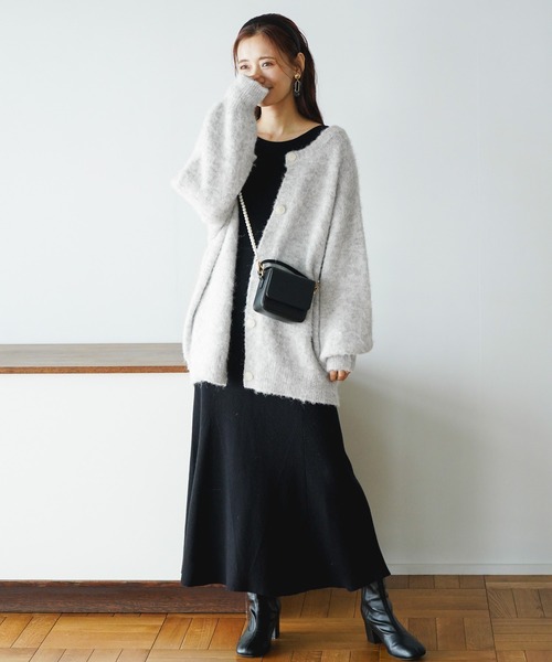 mysty woman(ミスティウーマン)の「パールチェーンミニBAG 182884(ショルダーバッグ・レディース・ブラック/アイボリー/パープル・FREE)」の8枚目の写真