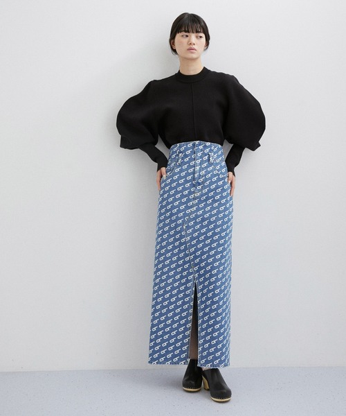 ADAM ET ROPE'(アダムエロペ)の「【サステナブル】コルセットディテールデニムスカート(デニムスカート・レディース・ターコイズブルー/サックスブルー・36/38)」の5枚目の写真