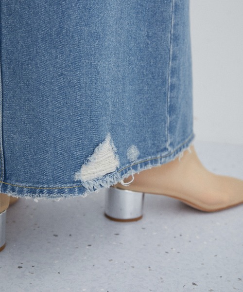 ADAM ET ROPE'(アダムエロペ)の「【サステナブル】コルセットディテールデニムスカート(デニムスカート・レディース・ターコイズブルー/サックスブルー・36/38)」の18枚目の写真