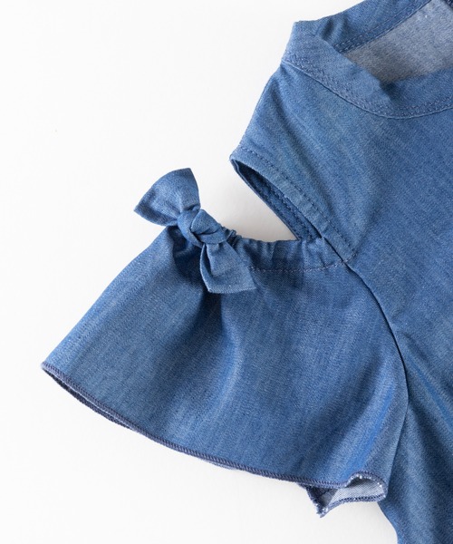 trois lapins kp（トロワラパンケーピー）の「肩開きデザイン デニムワンピース(110～130cm)（ワンピース・キッズ・ネイビー・110cm/120cm/130cm）」の7枚目の写真