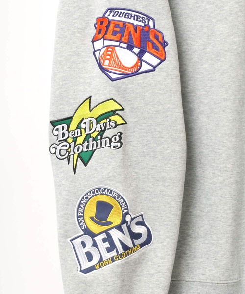 BEN DAVIS(ベンデイビス)の「BEN DAVIS/ベンデイビス ビッグシルエット ヘビーウェイト 裏起毛 チャンピオンシップロゴ ワッペン刺繍 スウェット トレーナー(スウェット・メンズ・グレー/イエロー/ブラック/グリーン・M/L/XL)」の13枚目の写真