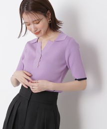 N.（N. Natural Beauty Basic） | ◆バイカラーラインポロニット(ニット/セーター)