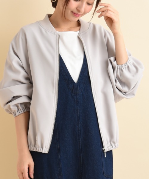 actuel(アクチュエル)の「マットウェザーブルゾン(ブルゾン・レディース・ブラック/ライトグレー/カーキ・FREE)」の3枚目の写真