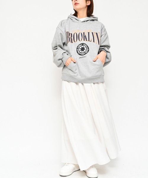 ☆*☆様 新品　SECRETTROPHY パーカー　BORDERSatBALCO セール】ビッグサイズ メンズサイズ BROOKLYNロゴプリントプル