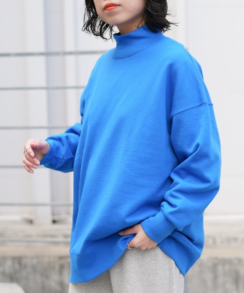 COLONY 2139（コロニートゥーワンスリーナイン）の「裏毛ハイネックプルオーバー（スウェット・レディース・ライトグレー/ブラック/オフホワイト/ブルー・FREE）」の4枚目の写真