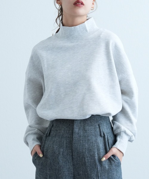 COLONY 2139（コロニートゥーワンスリーナイン）の「裏毛ハイネックプルオーバー（スウェット・レディース・ライトグレー/ブラック/オフホワイト/ブルー・FREE）」の3枚目の写真
