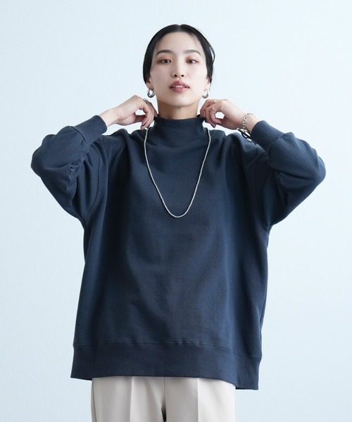 COLONY 2139（コロニートゥーワンスリーナイン）の「裏毛ハイネックプルオーバー（スウェット・レディース・ライトグレー/ブラック/オフホワイト/ブルー・FREE）」の2枚目の写真