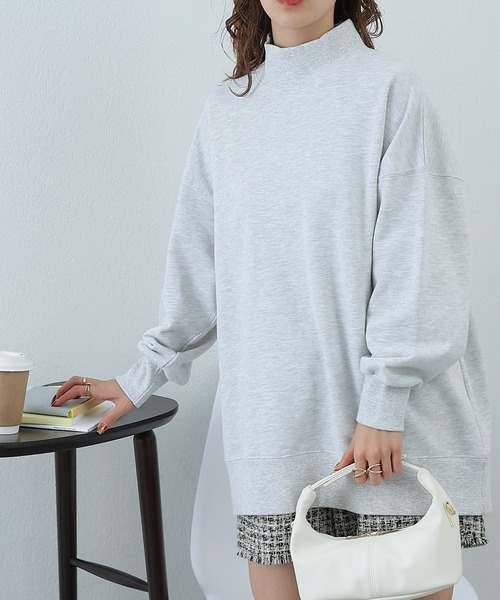 COLONY 2139（コロニートゥーワンスリーナイン）の「裏毛ハイネックプルオーバー（スウェット・レディース・ライトグレー/ブラック/オフホワイト/ブルー・FREE）」の13枚目の写真