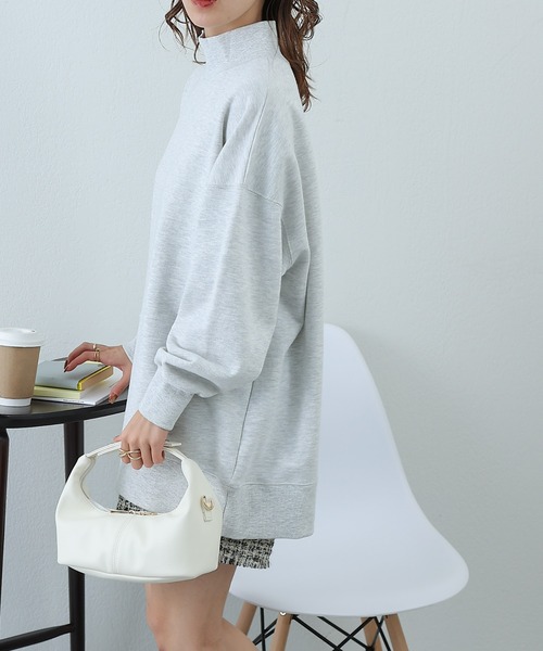 COLONY 2139（コロニートゥーワンスリーナイン）の「裏毛ハイネックプルオーバー（スウェット・レディース・ライトグレー/ブラック/オフホワイト/ブルー・FREE）」の15枚目の写真