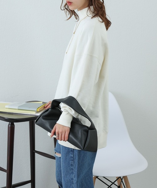 COLONY 2139（コロニートゥーワンスリーナイン）の「裏毛ハイネックプルオーバー（スウェット・レディース・ライトグレー/ブラック/オフホワイト/ブルー・FREE）」の7枚目の写真