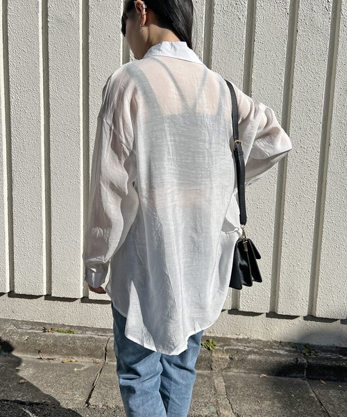 【DOUBLE STANDARD CLOTHING 】38 新品 白シアーシャツ DOUBLE STANDARD CLOTHING 】38 新品 白シアーシャツ トップス