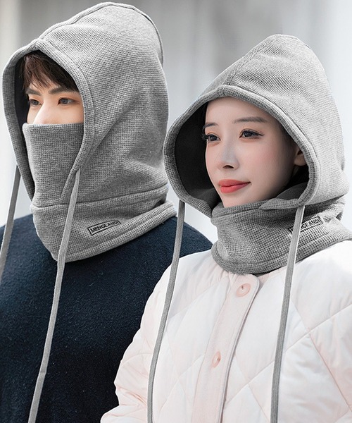 DAY CLOSET（デイ クローゼット）の「3WAYワッフル風ニットバラクラバ（ネックウォーマー/スヌード・メンズ・ブラック/アイボリー/モカ/グレー・ONE SIZE）」の13枚目の写真