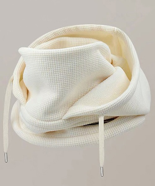 DAY CLOSET（デイ クローゼット）の「3WAYワッフル風ニットバラクラバ（ネックウォーマー/スヌード・メンズ・ブラック/アイボリー/モカ/グレー・ONE SIZE）」の17枚目の写真