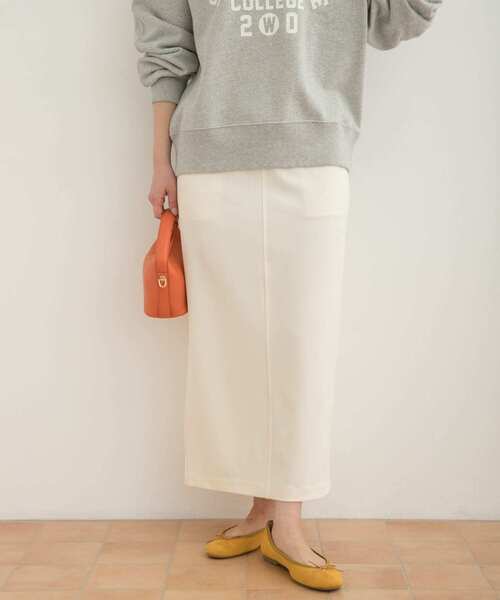 URBAN RESEARCH DOORS（アーバンリサーチドアーズ）の「カラーストレッチタイトスカート（スカート・レディース・グリーン/アイボリー・SMALL/MEDIUM）」の10枚目の写真