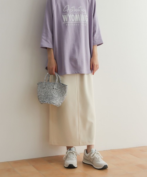 URBAN RESEARCH DOORS（アーバンリサーチドアーズ）の「カラーストレッチタイトスカート（スカート・レディース・グリーン/アイボリー・SMALL/MEDIUM）」の18枚目の写真