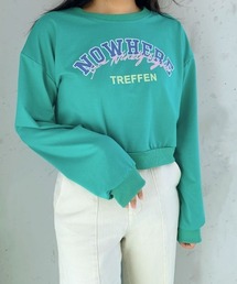激安SALE開催中/NOWHEREプリントショート丈トップス