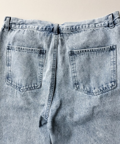 Starting Over(スターティングオーバー)の「ピンタックセミフレアデニムパンツ(デニムパンツ・メンズ・インディゴブルー/ブルー系/ケミカルウォッシュ/ブラック系その他/ブラック・M/L/XL)」の10枚目の写真