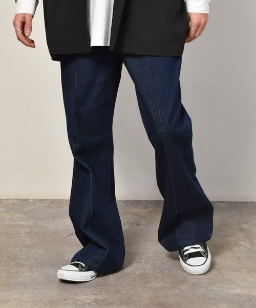 Starting Over(スターティングオーバー)の「ピンタックセミフレアデニムパンツ(デニムパンツ・メンズ・インディゴブルー/ブルー系/ケミカルウォッシュ/ブラック系その他/ブラック・M/L/XL)」の22枚目の写真