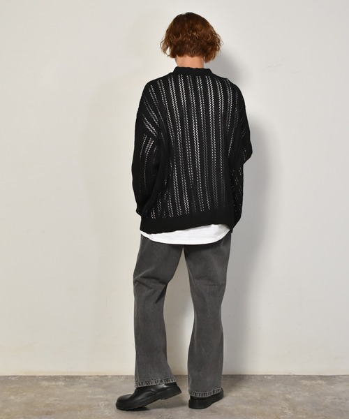 Starting Over(スターティングオーバー)の「ピンタックセミフレアデニムパンツ(デニムパンツ・メンズ・インディゴブルー/ブルー系/ケミカルウォッシュ/ブラック系その他/ブラック・M/L/XL)」の21枚目の写真