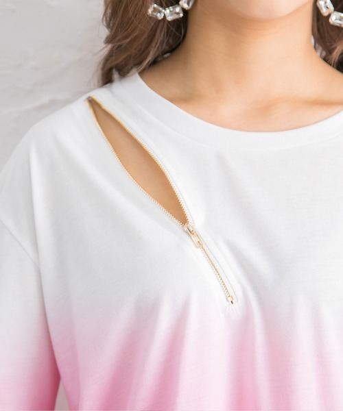 Diable baiser（ディアブルベーゼ）の「セクシージップグラデTシャツ（Tシャツ/カットソー・レディース・ラベンダー/レッド・MEDIUM）」の13枚目の写真