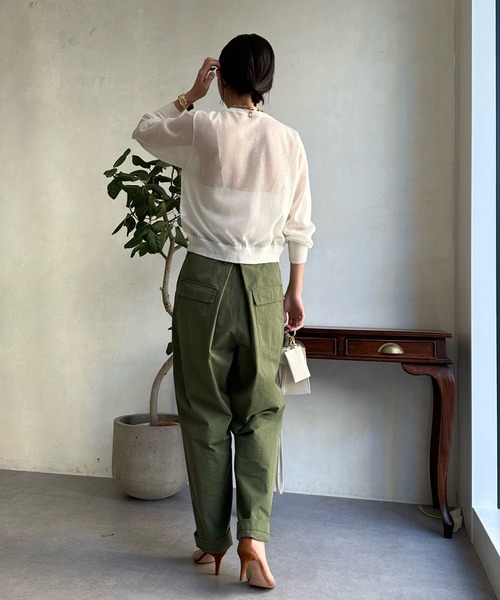 DouDou（ドゥドゥ）の「シアーコンパクトポケットカーディガン（カーディガン/ボレロ・レディース・ブラック/オフホワイト/ピンク/ブルー・FREE）」の5枚目の写真