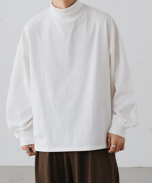 epnok(エプノック)の「タートルネックルーズロンT(Tシャツ/カットソー・メンズ・グレイッシュベージュ/オレンジ/オフホワイト/ブラック・SMALL/MEDIUM/LARGE)」の2枚目の写真