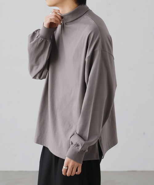 epnok(エプノック)の「タートルネックルーズロンT(Tシャツ/カットソー・メンズ・グレイッシュベージュ/オレンジ/オフホワイト/ブラック・SMALL/MEDIUM/LARGE)」の16枚目の写真