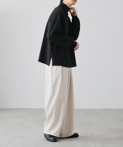 epnok(エプノック)の「タートルネックルーズロンT(Tシャツ/カットソー・メンズ・グレイッシュベージュ/オレンジ/オフホワイト/ブラック・SMALL/MEDIUM/LARGE)」の15枚目の写真