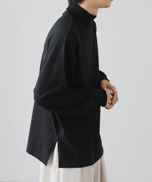 epnok(エプノック)の「タートルネックルーズロンT(Tシャツ/カットソー・メンズ・グレイッシュベージュ/オレンジ/オフホワイト/ブラック・SMALL/MEDIUM/LARGE)」の8枚目の写真