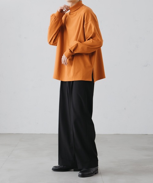 epnok(エプノック)の「タートルネックルーズロンT(Tシャツ/カットソー・メンズ・グレイッシュベージュ/オレンジ/オフホワイト/ブラック・SMALL/MEDIUM/LARGE)」の20枚目の写真