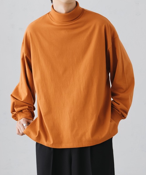 epnok(エプノック)の「タートルネックルーズロンT(Tシャツ/カットソー・メンズ・グレイッシュベージュ/オレンジ/オフホワイト/ブラック・SMALL/MEDIUM/LARGE)」の6枚目の写真