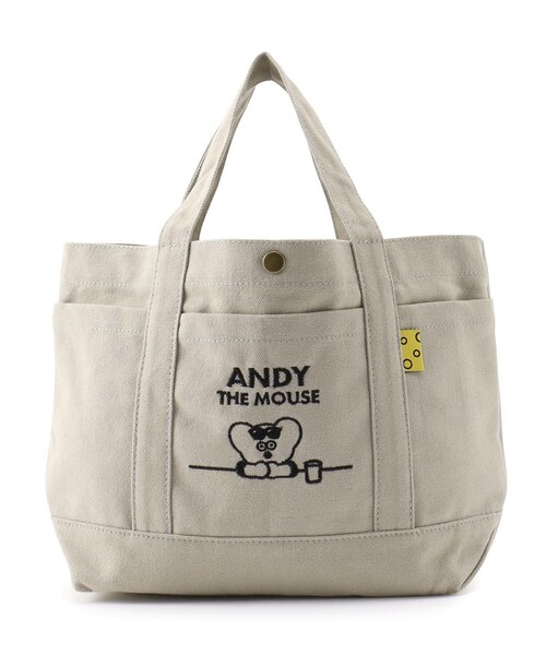 one'sterrace（ワンズテラス）の「◆【ワンズテラスオリジナル】ANDY キャンバスミニトート（トートバッグ・レディース・グレー系/オフホワイト/ライトグリーン・99）」の3枚目の写真