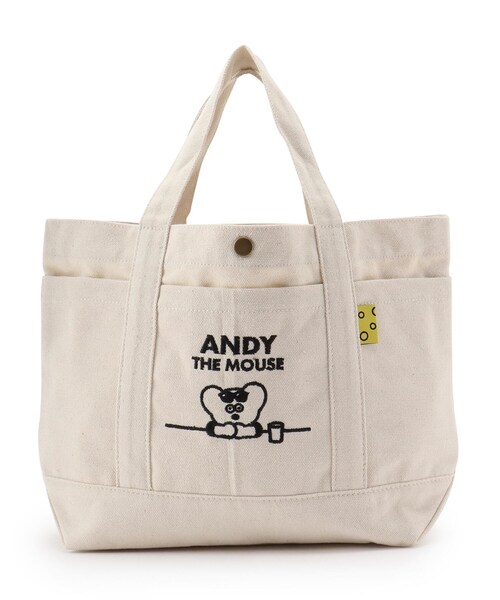 one'sterrace（ワンズテラス）の「◆【ワンズテラスオリジナル】ANDY キャンバスミニトート（トートバッグ・レディース・グレー系/オフホワイト/ライトグリーン・99）」の2枚目の写真