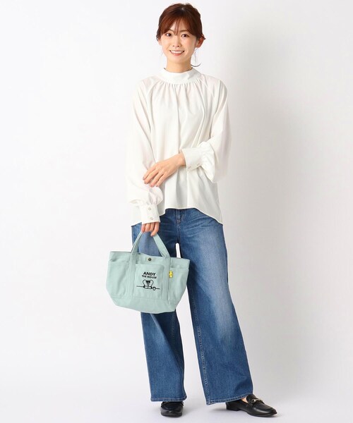 one'sterrace（ワンズテラス）の「◆【ワンズテラスオリジナル】ANDY キャンバスミニトート（トートバッグ・レディース・グレー系/オフホワイト/ライトグリーン・99）」の7枚目の写真