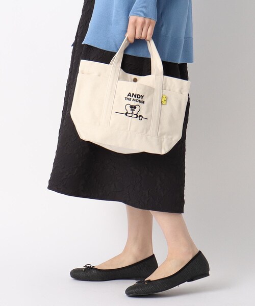 one'sterrace（ワンズテラス）の「◆【ワンズテラスオリジナル】ANDY キャンバスミニトート（トートバッグ・レディース・グレー系/オフホワイト/ライトグリーン・99）」の8枚目の写真