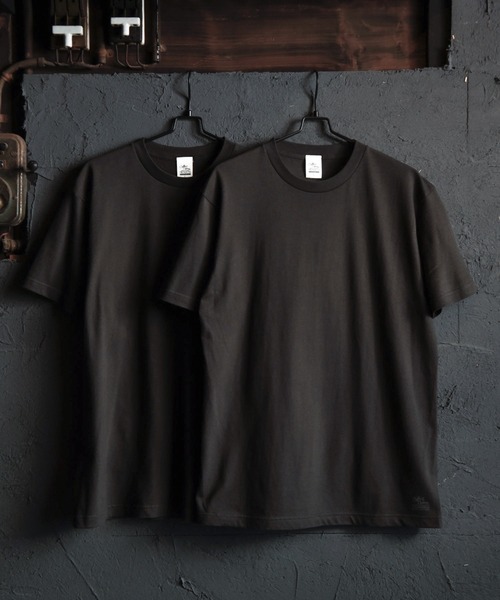 Coffee & Cigarettes（コーヒーアンドシガレッツ）の「STD-1【2枚組セット】2枚1パックTee  5.6オンス ヘビーウェイト Tシャツ  5.6oz Heavyweight 2pack tee（Tシャツ/カットソー・メンズ・ブラック/ダークグリーン/ヘザーグレー/ホワイト/サンドベージュ/ダークブラウン/グリーン/ピンク/レッド/バーガンディー/スミクロ/ダークブルー/ラベンダー/オレンジ/ブルー/アイボリー/ライトベージュ/ライトブルー・SMALL/MEDIUM/LARGE/X-LARGE）」の4枚目の写真