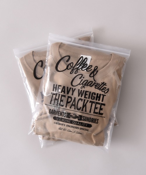 Coffee & Cigarettes（コーヒーアンドシガレッツ）の「STD-1【2枚組セット】2枚1パックTee  5.6オンス ヘビーウェイト Tシャツ  5.6oz Heavyweight 2pack tee（Tシャツ/カットソー・メンズ・ブラック/ダークグリーン/ヘザーグレー/ホワイト/サンドベージュ/ダークブラウン/グリーン/ピンク/レッド/バーガンディー/スミクロ/ダークブルー/ラベンダー/オレンジ/ブルー/アイボリー/ライトベージュ/ライトブルー・SMALL/MEDIUM/LARGE/X-LARGE）」の7枚目の写真