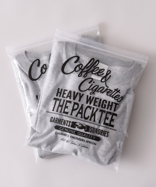 Coffee & Cigarettes（コーヒーアンドシガレッツ）の「STD-1【2枚組セット】2枚1パックTee  5.6オンス ヘビーウェイト Tシャツ  5.6oz Heavyweight 2pack tee（Tシャツ/カットソー・メンズ・ブラック/ダークグリーン/ヘザーグレー/ホワイト/サンドベージュ/ダークブラウン/グリーン/ピンク/レッド/バーガンディー/スミクロ/ダークブルー/ラベンダー/オレンジ/ブルー/アイボリー/ライトベージュ/ライトブルー・SMALL/MEDIUM/LARGE/X-LARGE）」の5枚目の写真