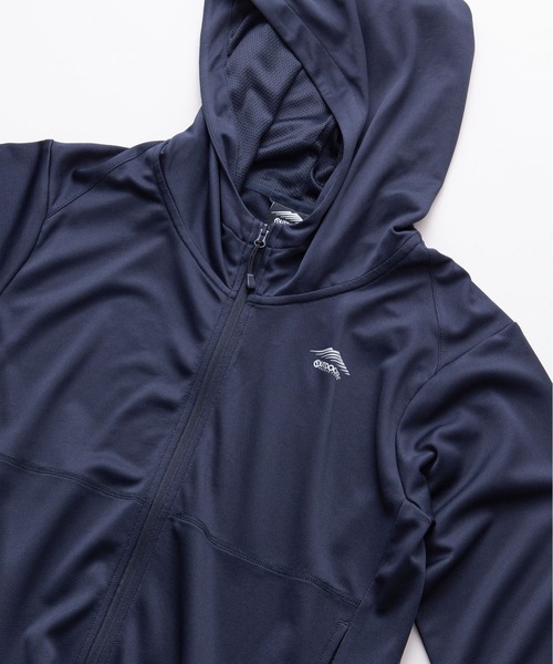 OUTDOOR PRODUCTS（アウトドアプロダクツ）の「【OUTDOOR PRODUCTS/アウトドアプロダクツ】速乾　透湿　UVカット　吸水速乾　抗菌防臭加工　リフレクター　軽量　パーカー　ラッシュガード（パーカー・レディース・ブラック/ネイビー/グレー・MEDIUM/LARGE）」の3枚目の写真