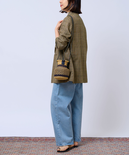 美品 イエナラブークル リネン チェックジャケット IENA LA BOUCLE（イエナラブークル）の「IENA LA BOUCLE リネン