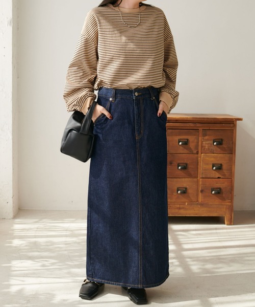 DISCOAT（ディスコート）の「【WEB限定】カラービッグボーダーTシャツ（Tシャツ/カットソー・レディース・ライトベージュ/アイボリー/ピンク/パープル・MEDIUM）」の14枚目の写真