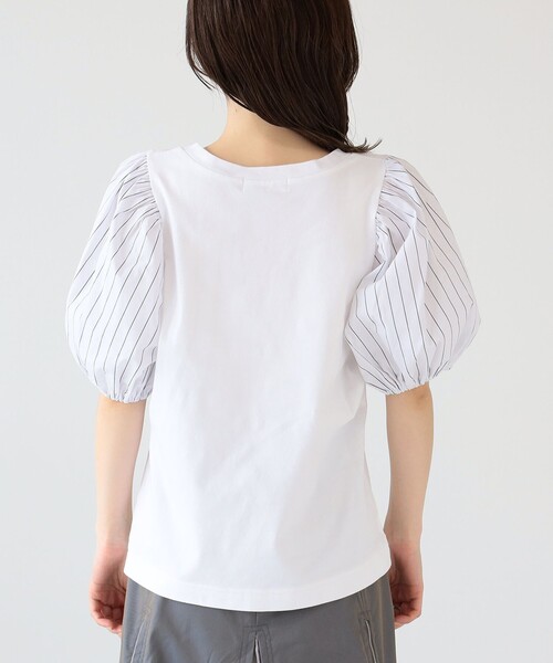 Ray BEAMS（レイビームス）の「Ray BEAMS / ストライプ パフスリーブ キリカエ Tシャツ（Tシャツ/カットソー・レディース・ブルー/ホワイト・ONE SIZE）」の16枚目の写真