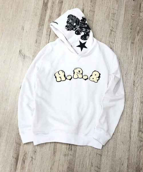 ADMIX/ATELIER SAB MEN(アドミックスアトリエサブメン)の「【Hollywood Rich.&】パンクベア ダギングプリント / 裏毛スウェット プルパーカー(パーカー・メンズ・グリーン/ホワイト/ブラック・L/M)」の2枚目の写真