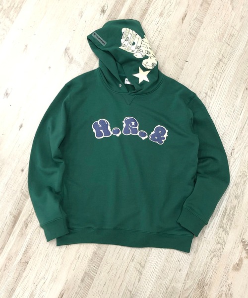 ADMIX/ATELIER SAB MEN(アドミックスアトリエサブメン)の「【Hollywood Rich.&】パンクベア ダギングプリント / 裏毛スウェット プルパーカー(パーカー・メンズ・グリーン/ホワイト/ブラック・L/M)」の4枚目の写真
