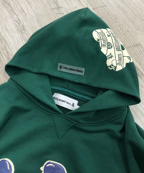 ADMIX/ATELIER SAB MEN(アドミックスアトリエサブメン)の「【Hollywood Rich.&】パンクベア ダギングプリント / 裏毛スウェット プルパーカー(パーカー・メンズ・グリーン/ホワイト/ブラック・L/M)」の5枚目の写真