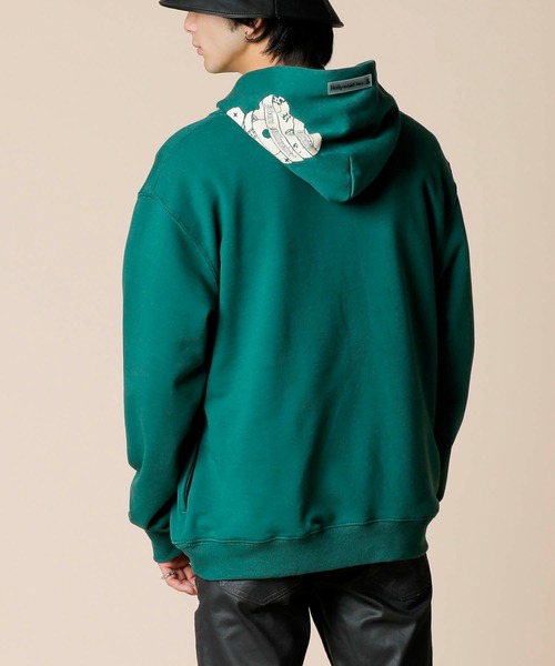 ADMIX/ATELIER SAB MEN(アドミックスアトリエサブメン)の「【Hollywood Rich.&】パンクベア ダギングプリント / 裏毛スウェット プルパーカー(パーカー・メンズ・グリーン/ホワイト/ブラック・L/M)」の18枚目の写真